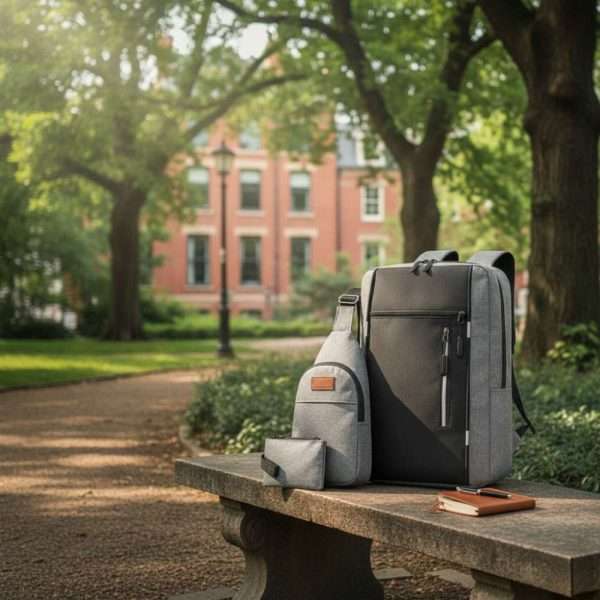Grey-Black Office & Travel Backpack Combo