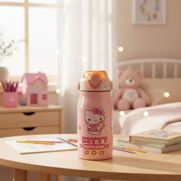 Hello Kitty Kids Water Bottle with Straw Lid