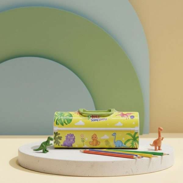 Dinosaur Print Kids Pencil Box - Cute & Spacious
