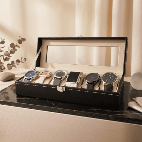 Premium Glass-Top Watch Organizer Case