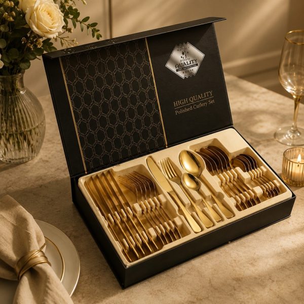 Premium Gold-Finish Cutlery Gift Set