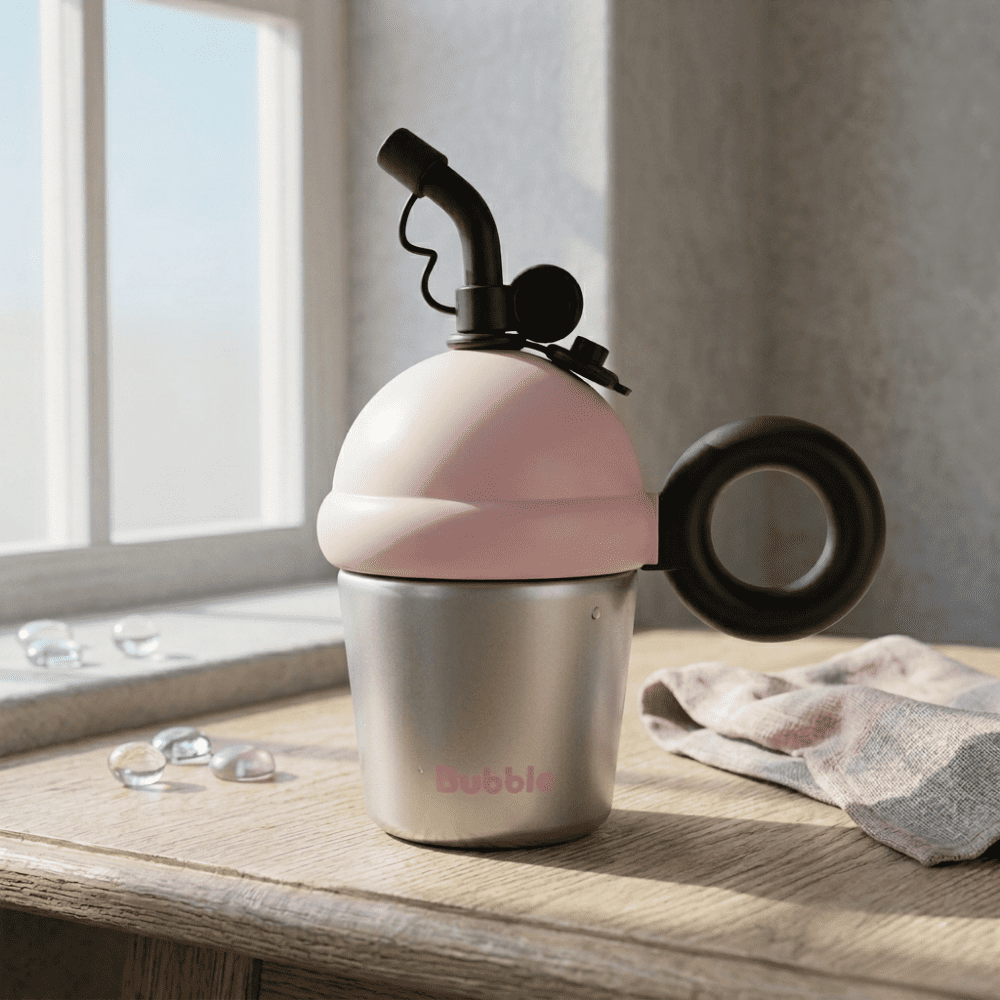 Modern Kids' Bubble Straw Sipper Bottle - Grey