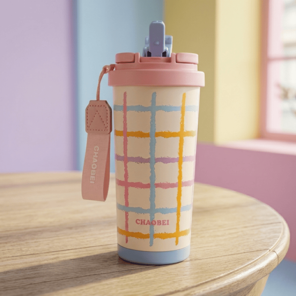 Chaobei Aesthetic Checkered Travel Bottle
