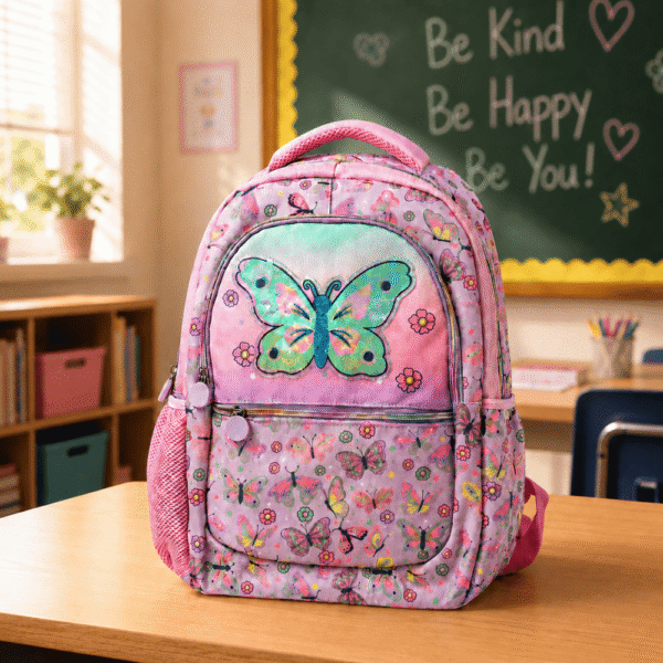 Butterfly Print School Backpack