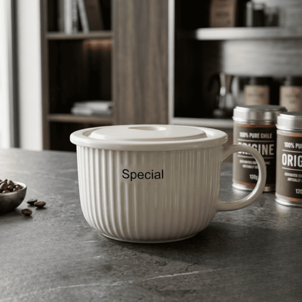 Elegant Ceramic Coffee Mug with Lid