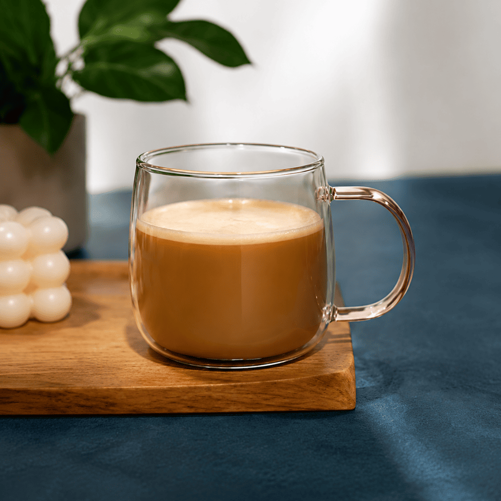 Double Wall Glass Coffee Mug with Balloon Dog Design - Image 2