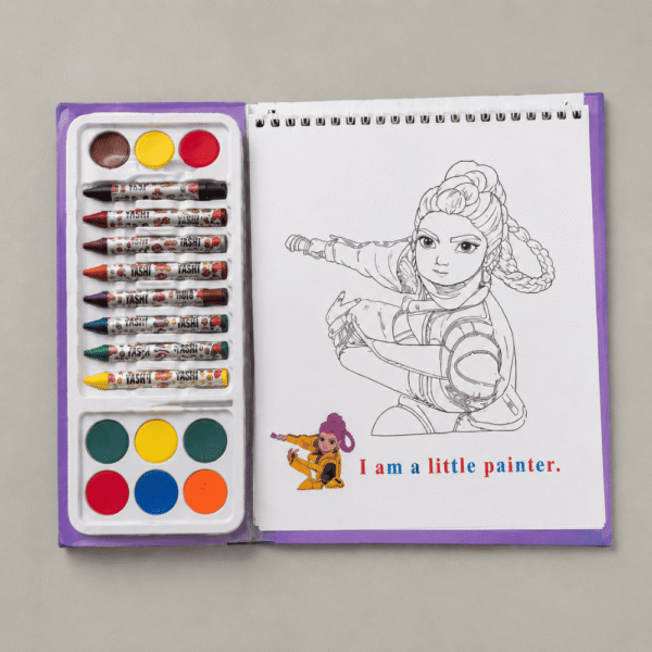 K-Pop Demon Hunters Kids Coloring Book Set with Crayons & Watercolors