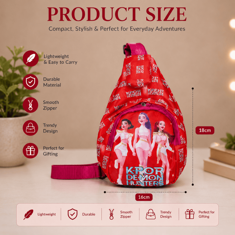 K-Pop Demon Hunters Printed Kids Sling Pouch Bag - Image 4