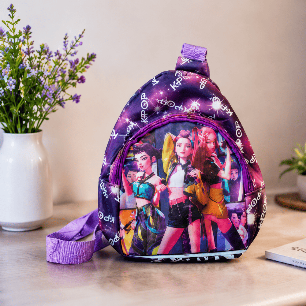 Kids' Purple KPOP Mini Pouch | Lightweight School & Travel Pouch for Girls