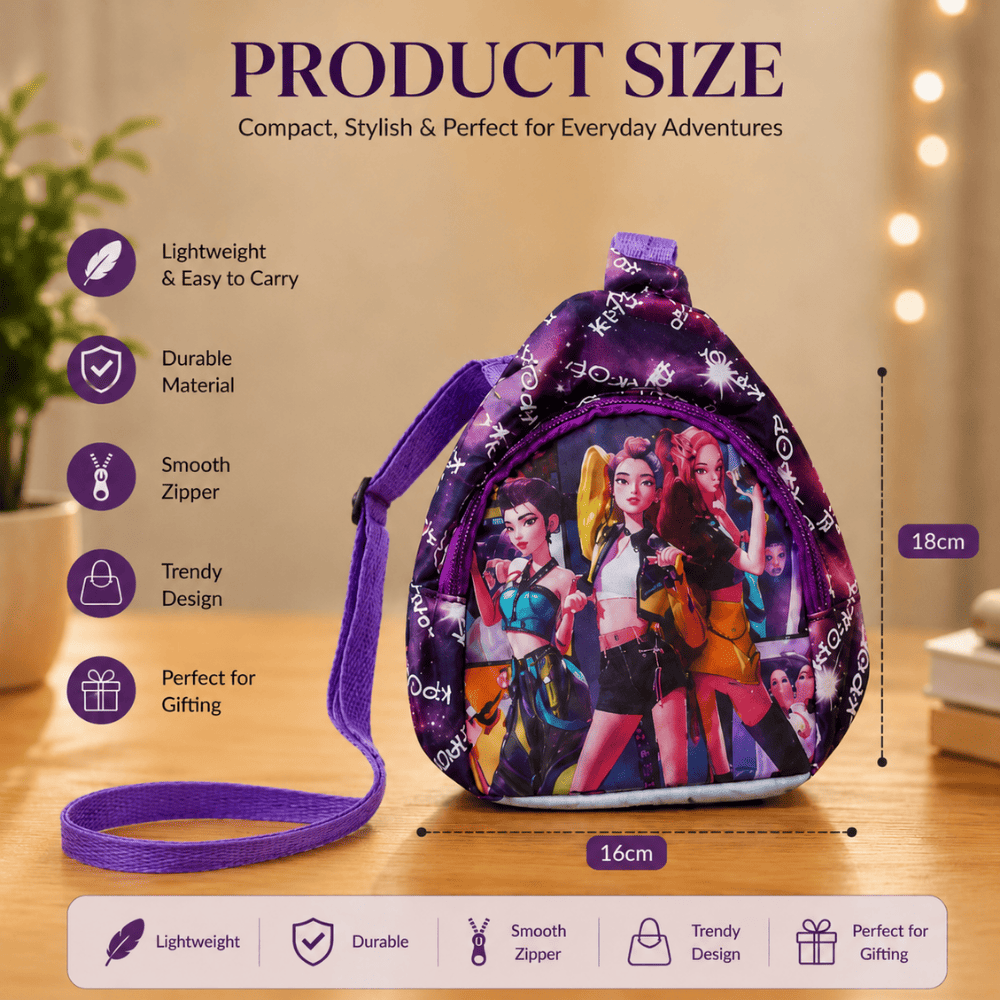 Kids' Purple KPOP Mini Pouch | Lightweight School & Travel Pouch for Girls - Image 4