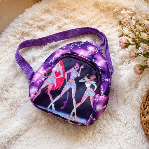 Kids' Purple KPOP Printed pouch | Lightweight Crossbody pouch for Girls