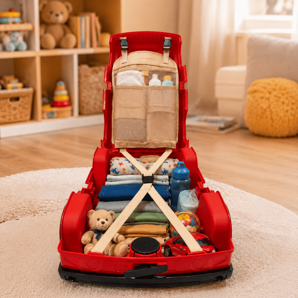 Kids Car-Shaped Ride-On Travel Suitcase - Image 3