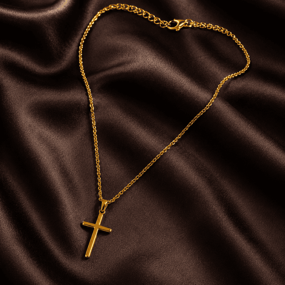 Minimalist Gold Cross Pendant Necklace for Women