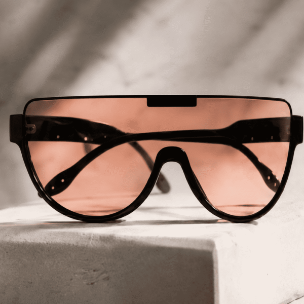 Oversized Shield Pink Tint Sunglasses for Men & Women