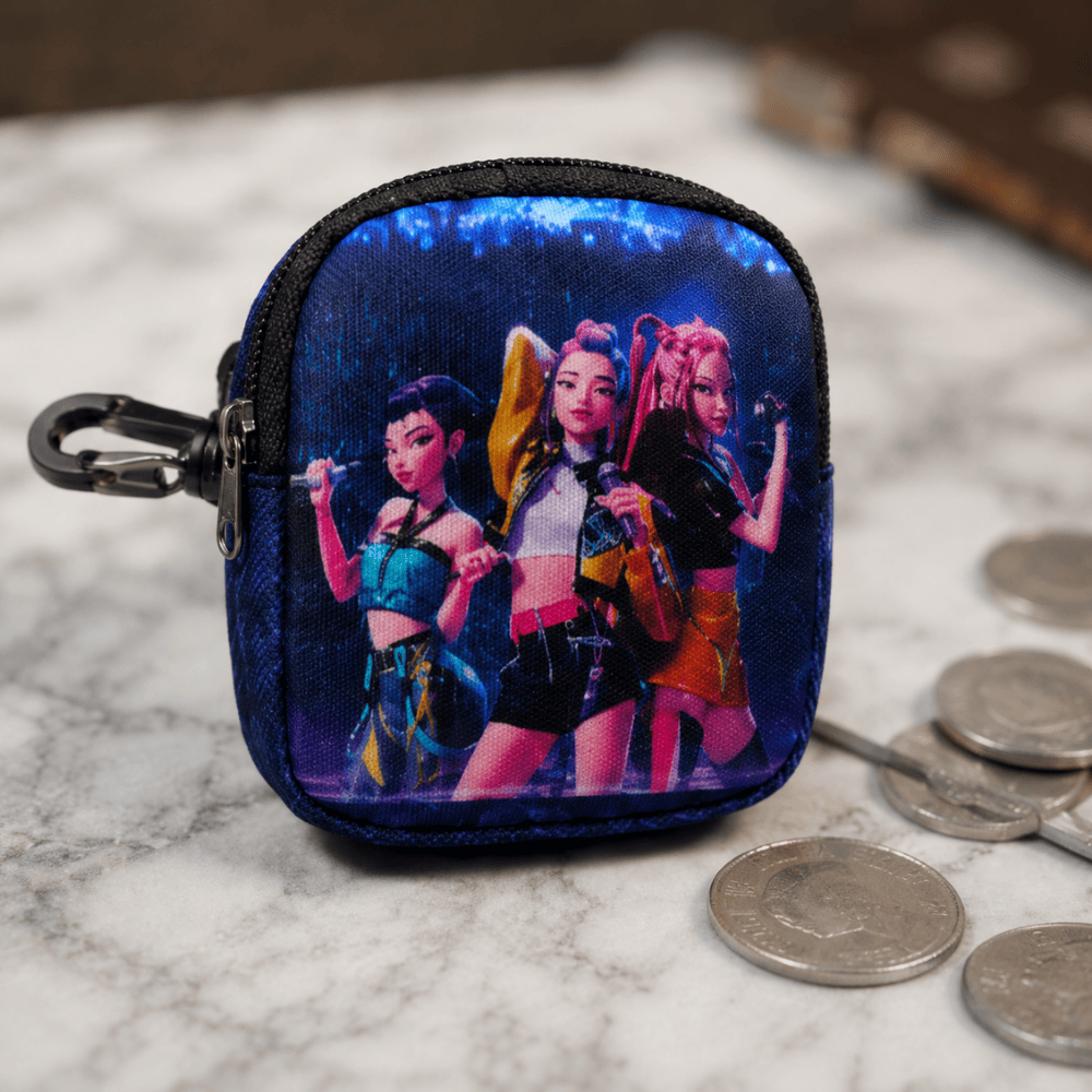 K-Pop Demon Hunters Printed Kids Coin Pouch with Carabiner Hook - Image 2