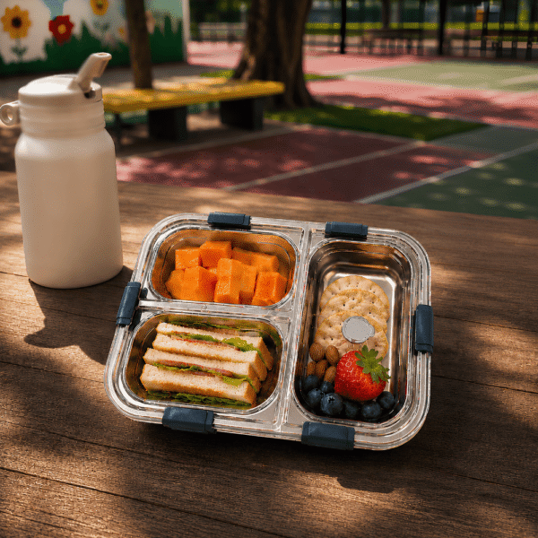 3-Compartment Stainless Steel Bento Lunch Box