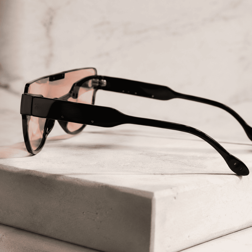 Oversized Shield Pink Tint Sunglasses for Men & Women - Image 4