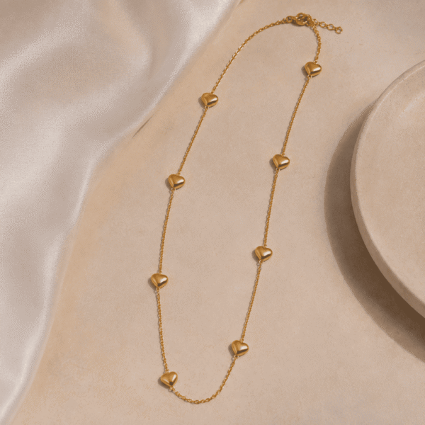 Minimalist Gold Heart Charm Necklace for Women